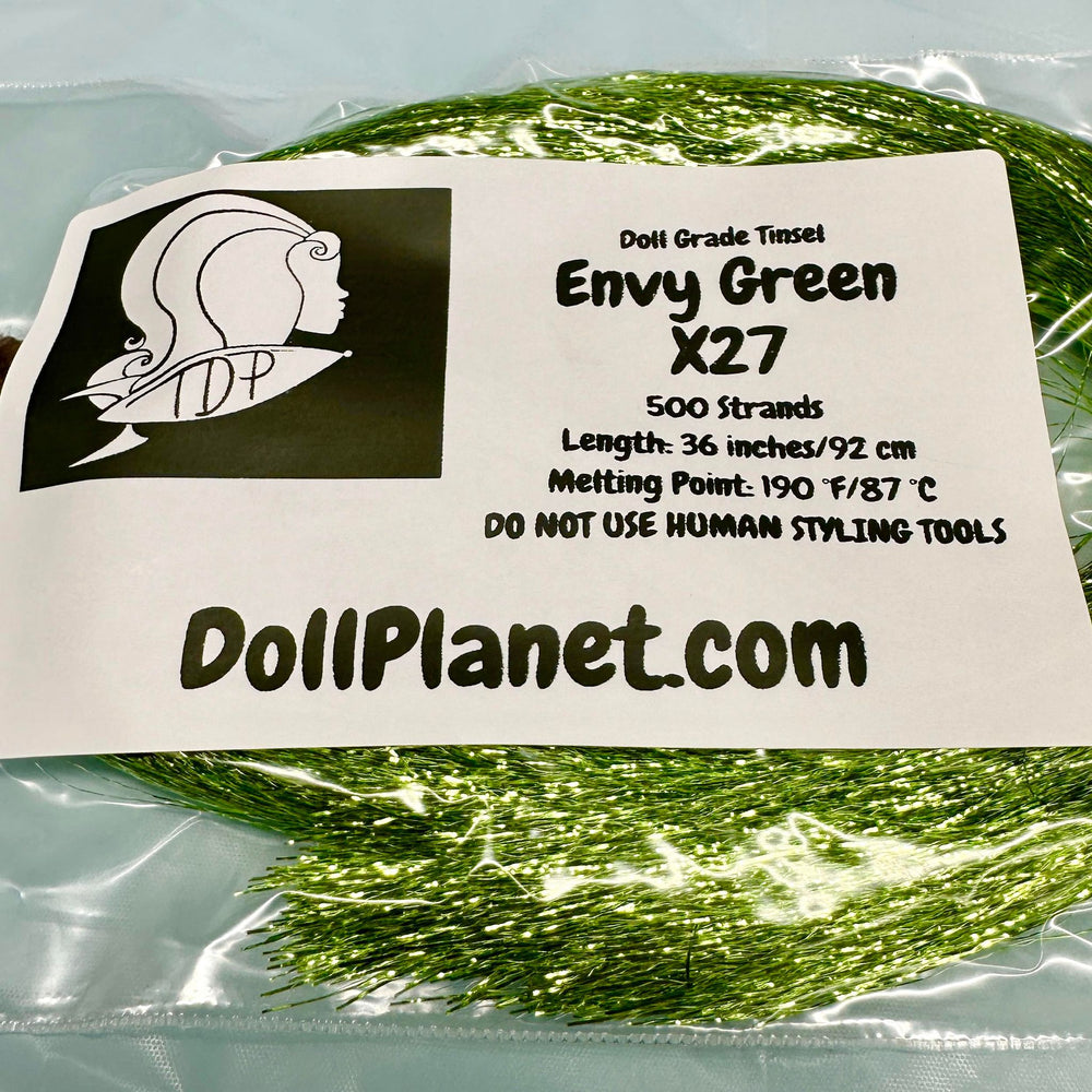 Envy Green X27 Doll Grade Tinsel Shiny Doll Hair