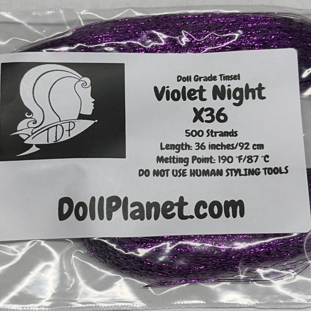Violet Night X36 Purple Doll Grade Tinsel Shiny Doll Hair