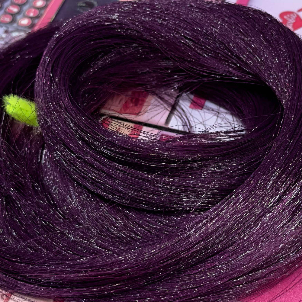 DG Straight Nylon Shimmer Shine Dark Plum YN3055 1oz/28g 36inch/92cm purple Doll Hair