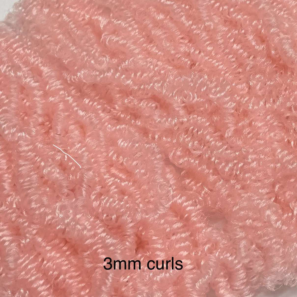 DG Curly Nylon Powder Pink 2Tone Blend NH3120 1oz/28g 36in/92cm Doll Hair