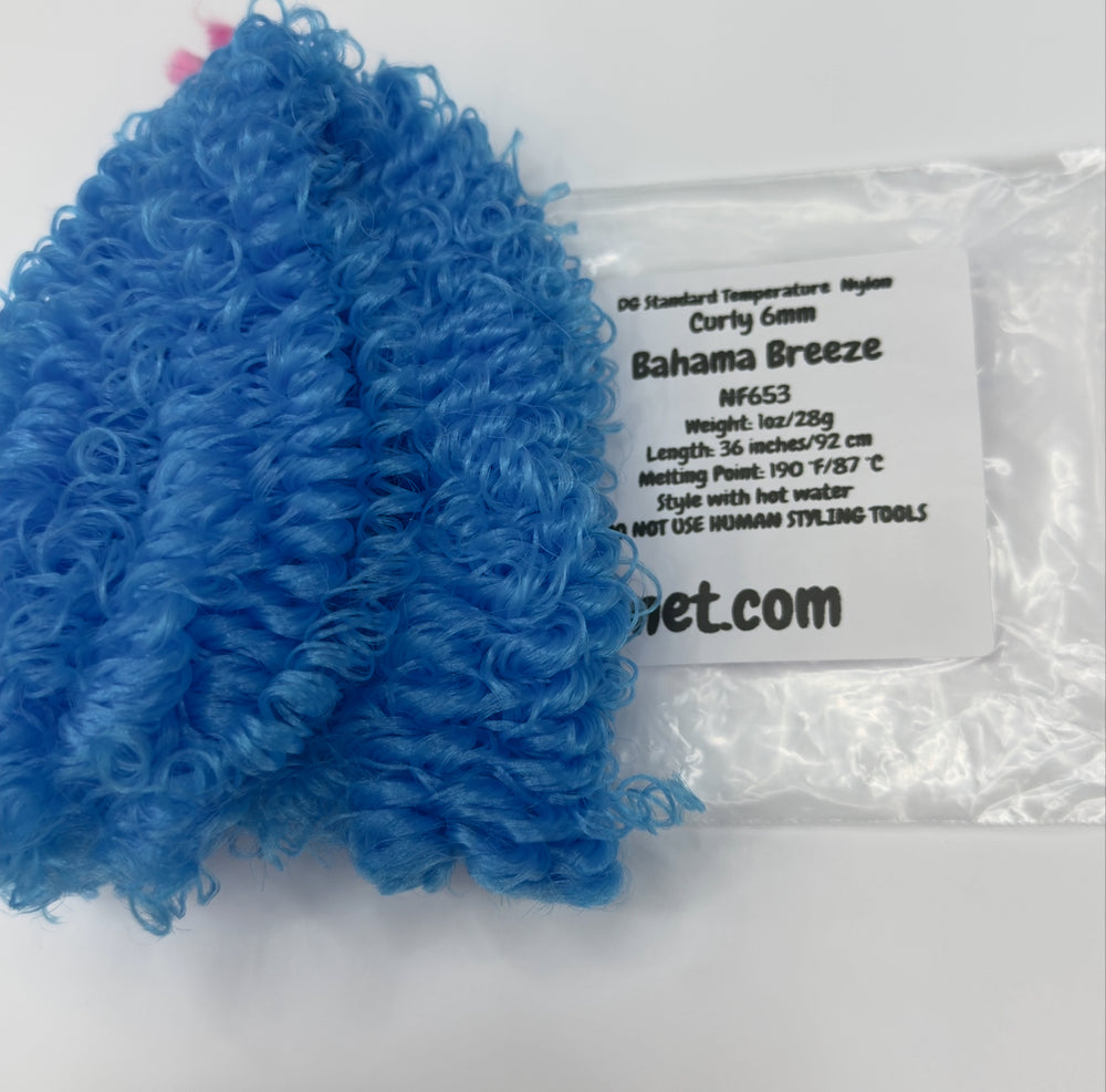 DG Curly Nylon Bahama Breeze NF653 1oz/28g 36in/92cm blue Doll Hair