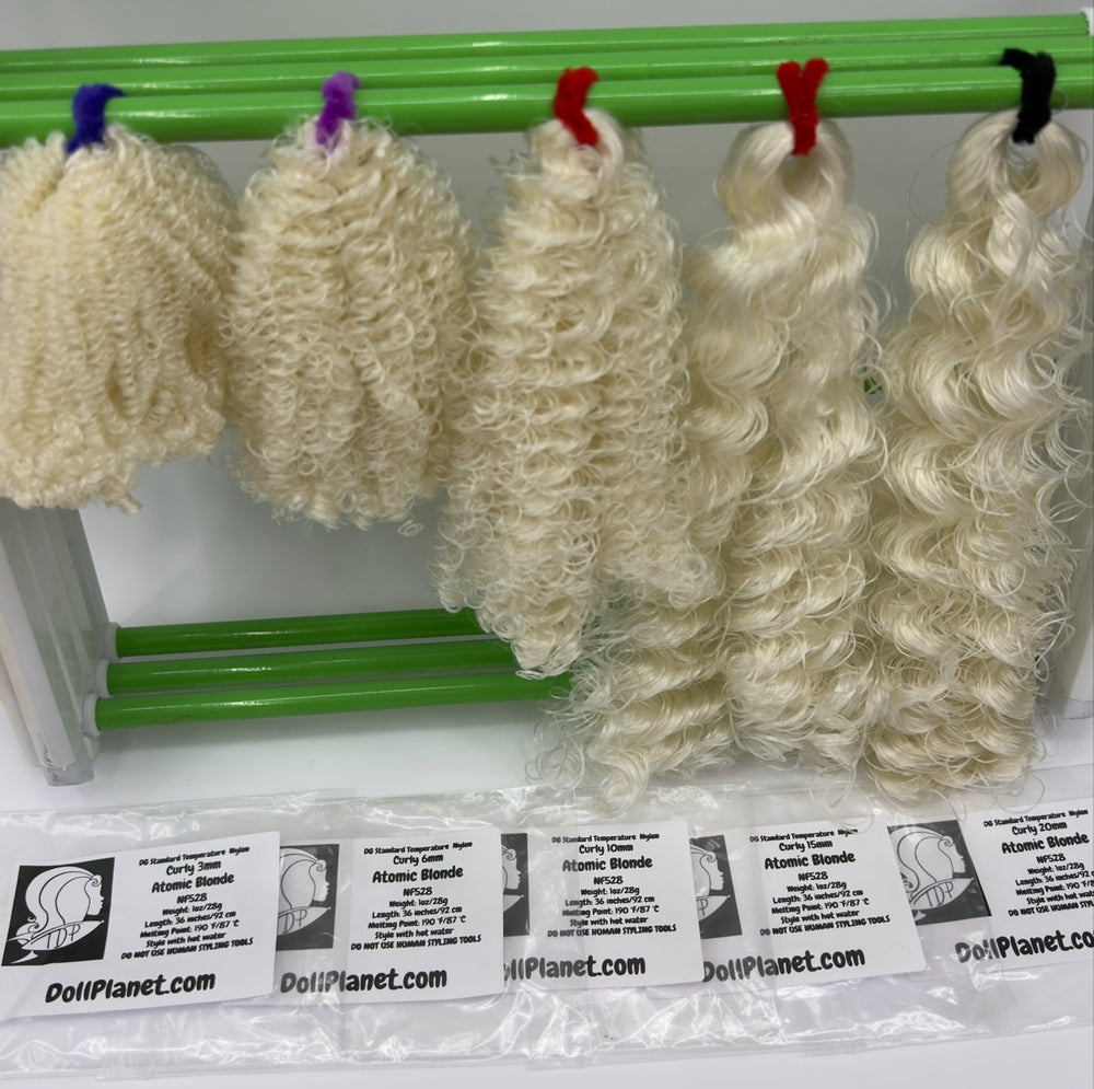 DG Curly Nylon Atomic Blonde NF528 1oz/28g 36in/92cm platinum Doll Hair