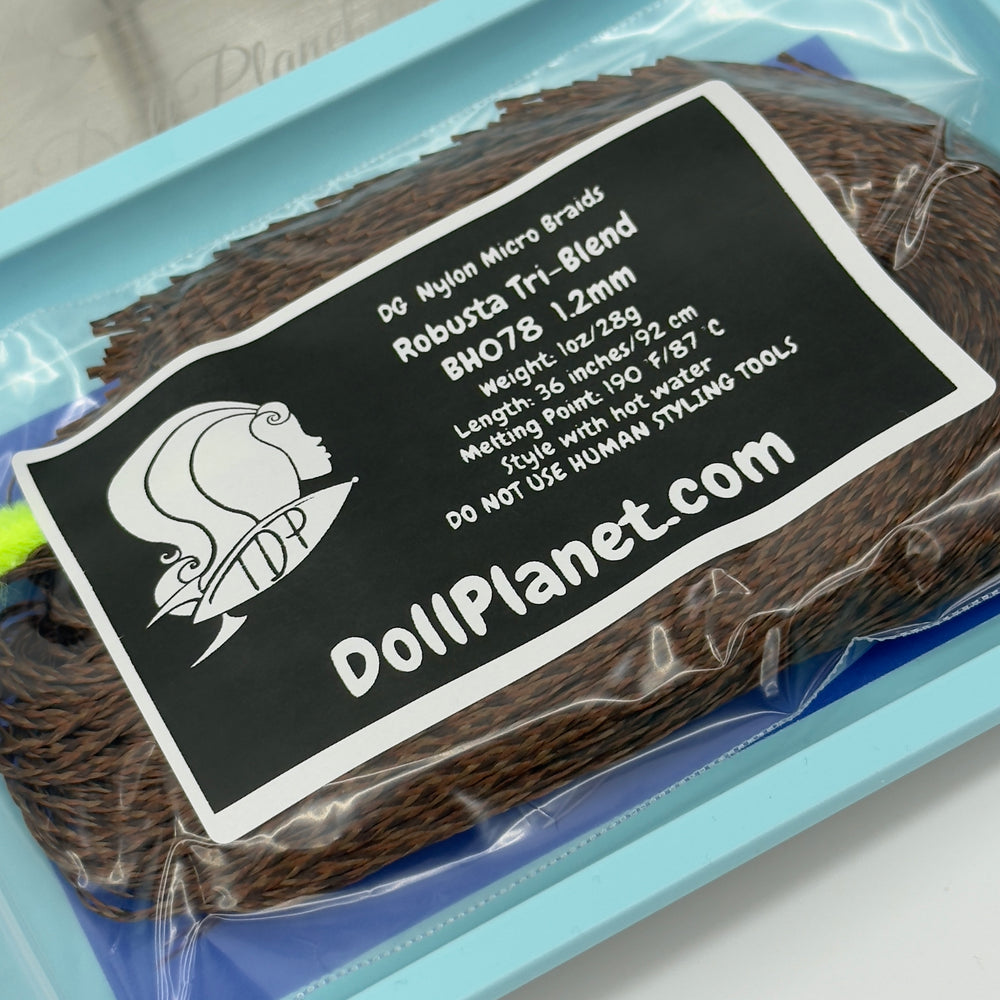 DG Nylon Micro Braids Robusta Tri-Blend 1.2mm BH078 brown Doll Hair