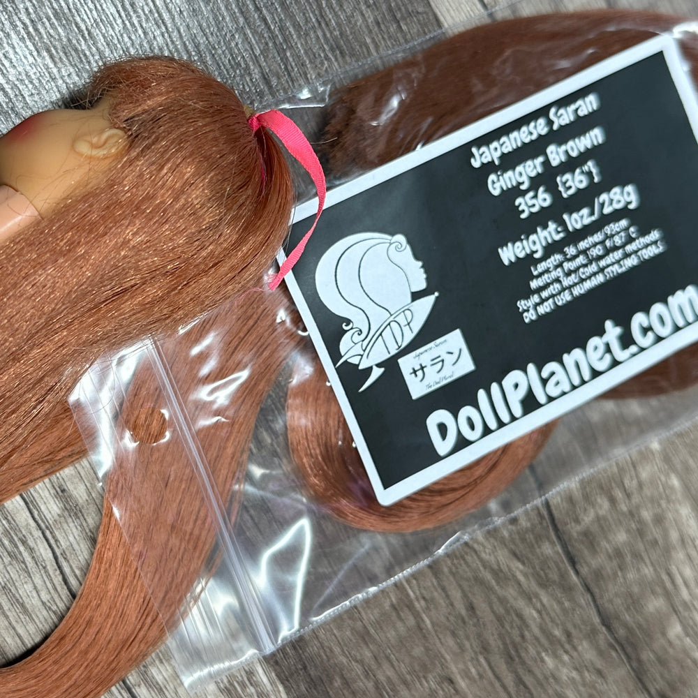 Japanese Saran Ginger Brown 356 1oz/28g 36inch/92cm hank red Doll Hair