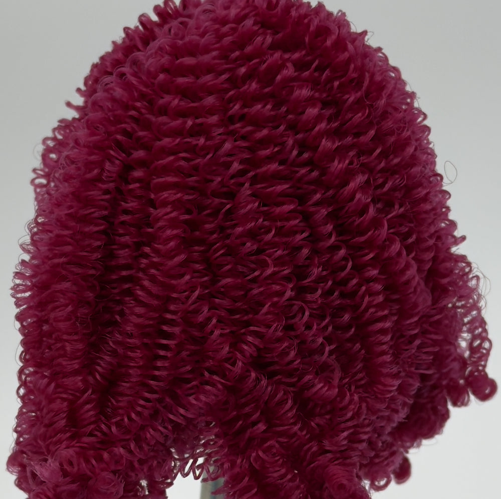 DG Nylon Curly Boysenberry NF487A 3mm 1oz/28g 36in/92cm red purple Doll Hair