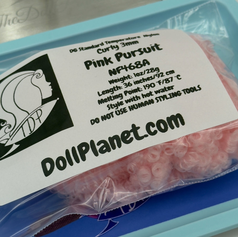 DG Nylon Curly Pink Pursuit NF468A 3mm 1oz/28g 36in/92cm Doll Hair