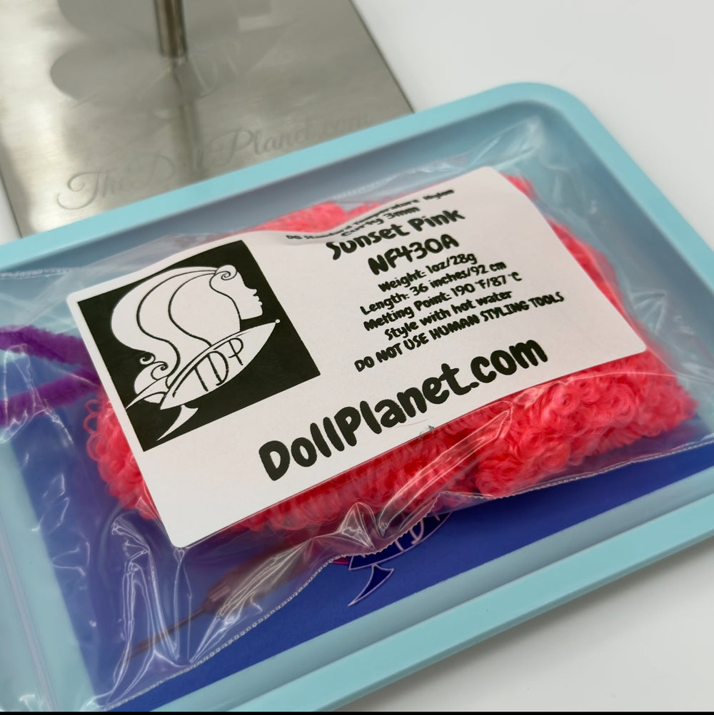DG Nylon Curly Sunset Pink NF430A 3mm 1oz/28g 36in/92cm Doll Hair