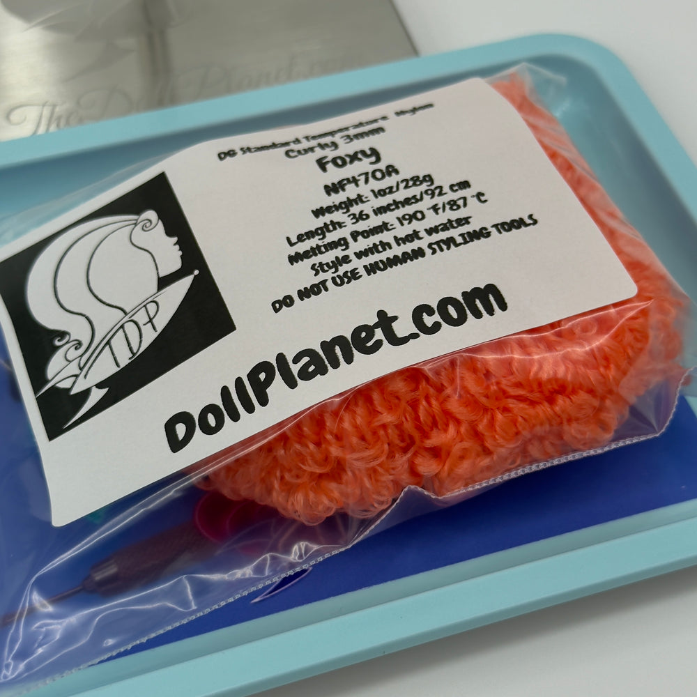 DG Nylon Curly Foxy NF470A 3mm 1oz/28g 36in/92cm orange Doll Hair