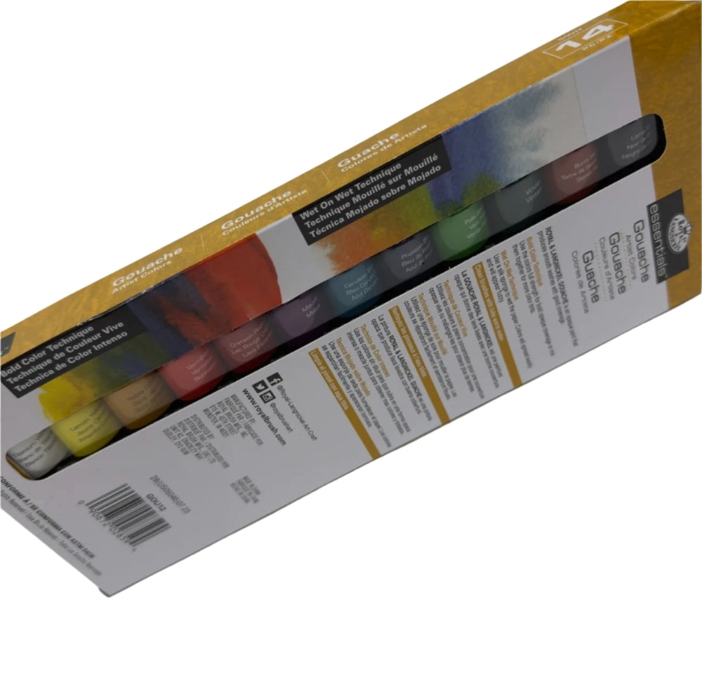 Gouache Acrylic Paint 12/Pkg 12ml and 2 Brushes for Fashion Dolls
