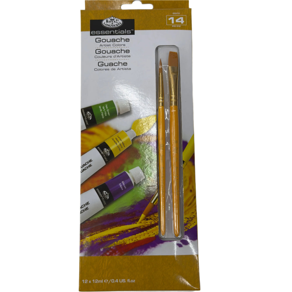 Gouache Acrylic Paint 12/Pkg 12ml and 2 Brushes for Fashion Dolls