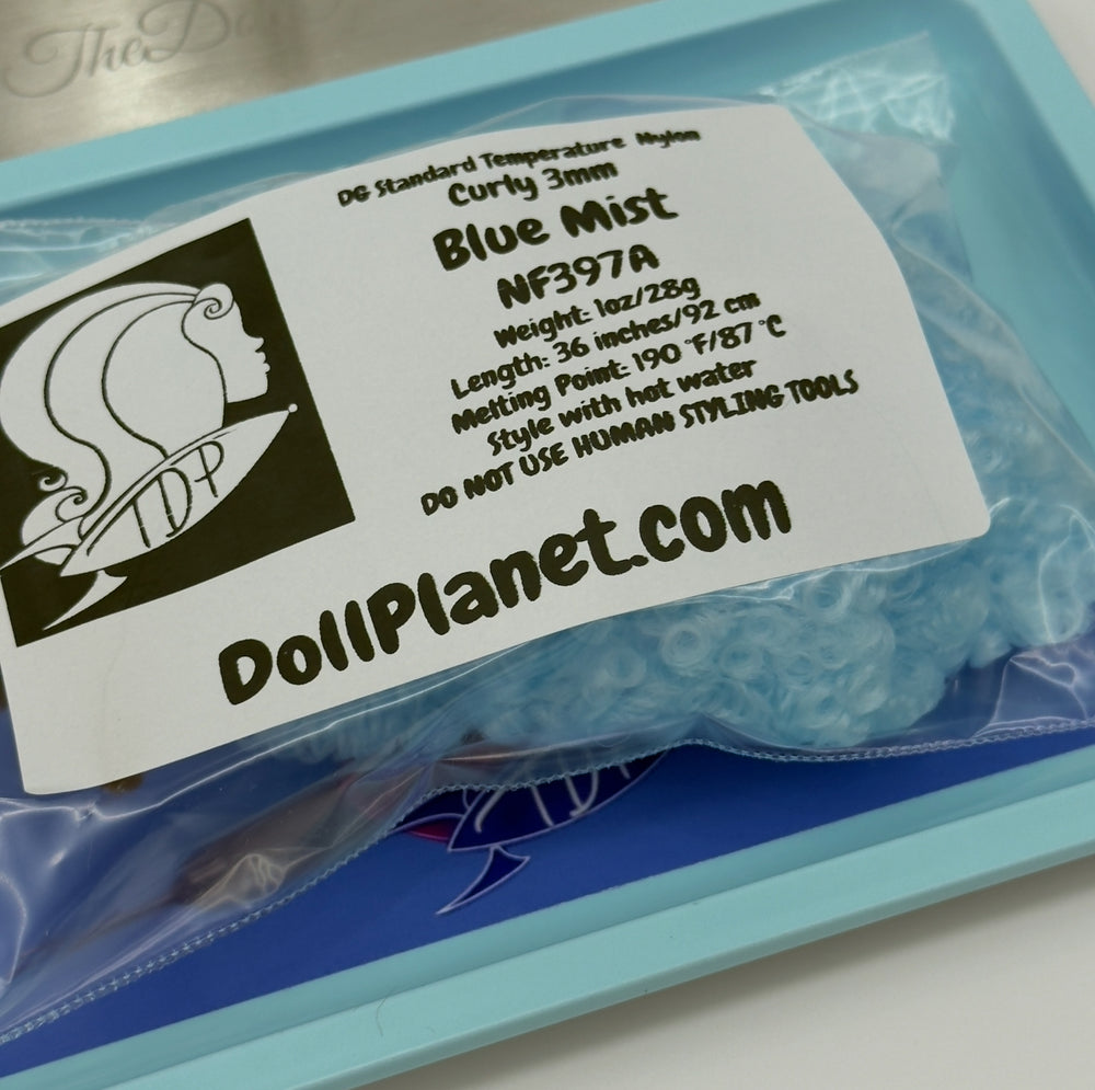 DG Nylon Curly Blue Mist NF397A 3mm 1oz/28g 36in/92cm Doll Hair