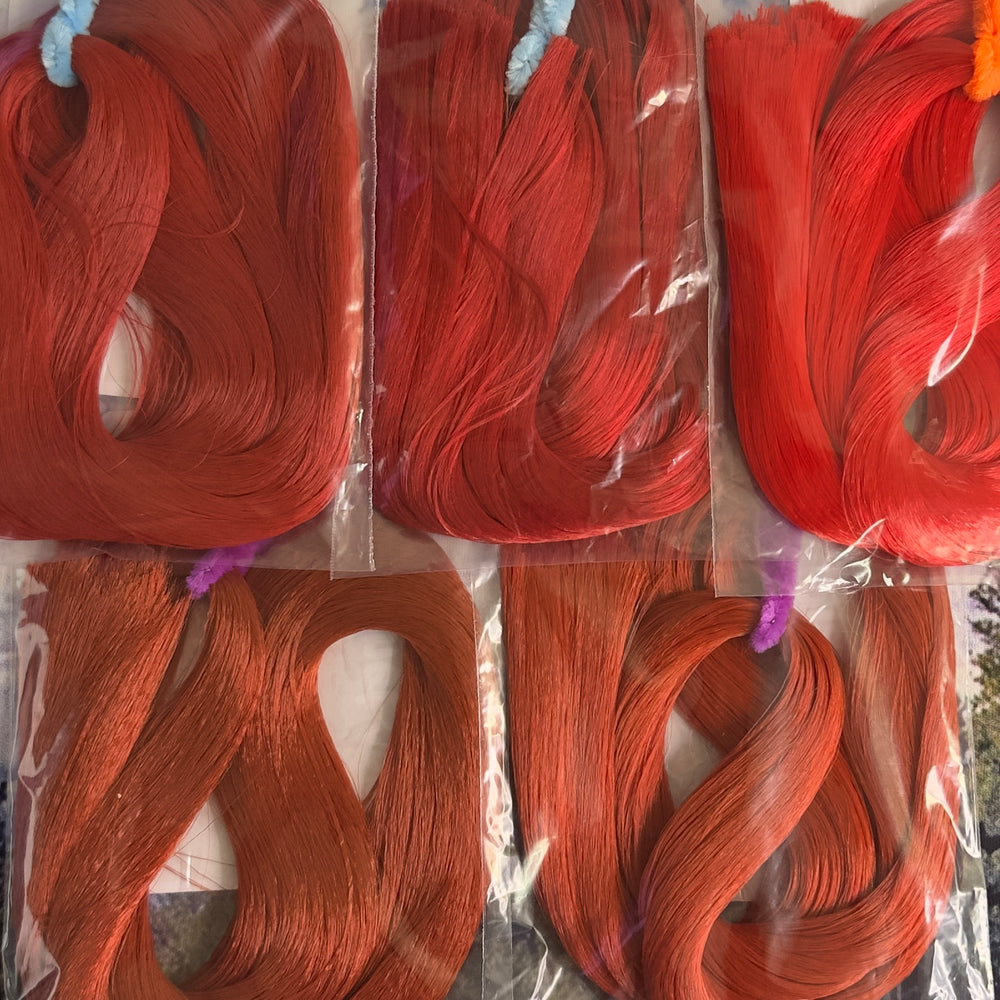 Japanese Saran Reds Artist Pack Color Bundle 5oz 5 Color Bundle Doll Hair for Rerooting