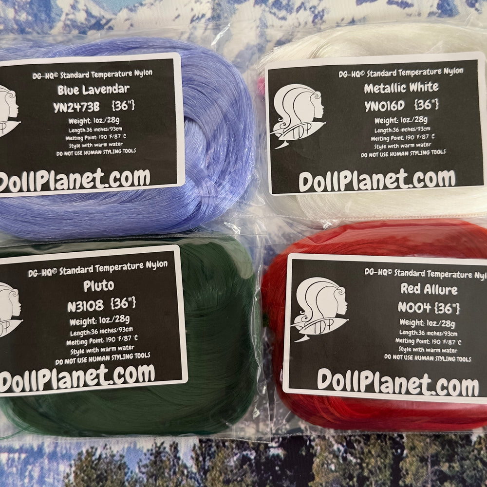 DG Nylon Artist Pack Christmas Colors 4oz Four Color Doll Hair for Rerooting