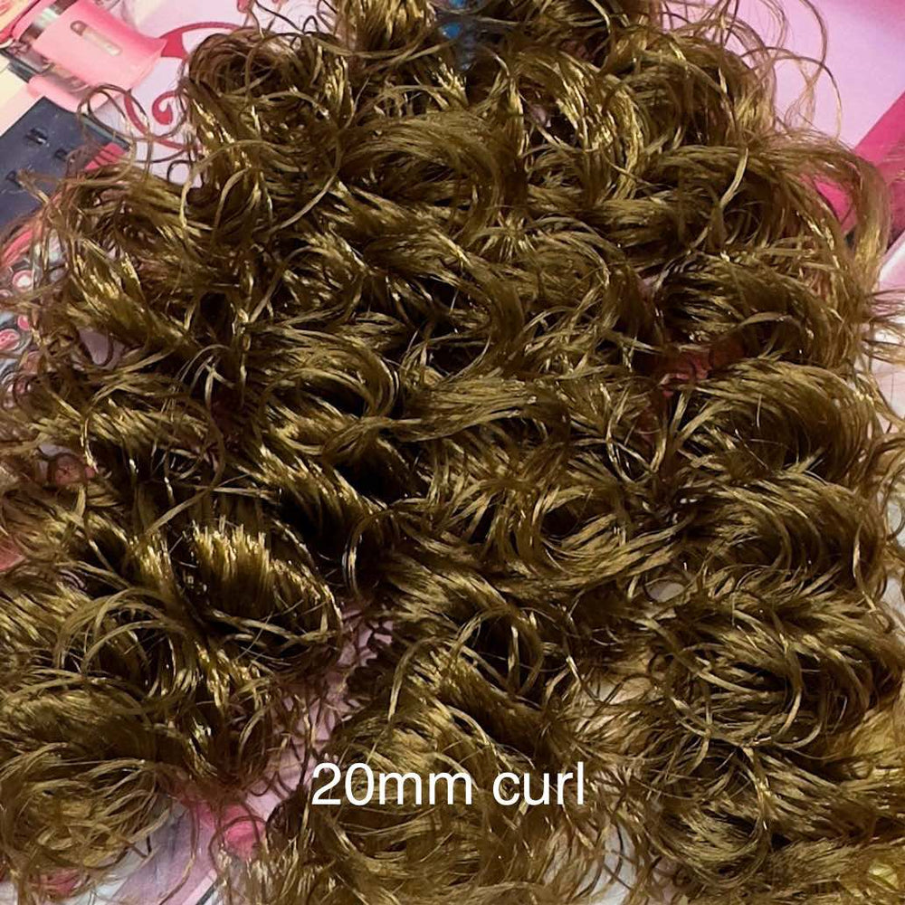 JN4043 Hazelnut Brown 20mm curly doll hair