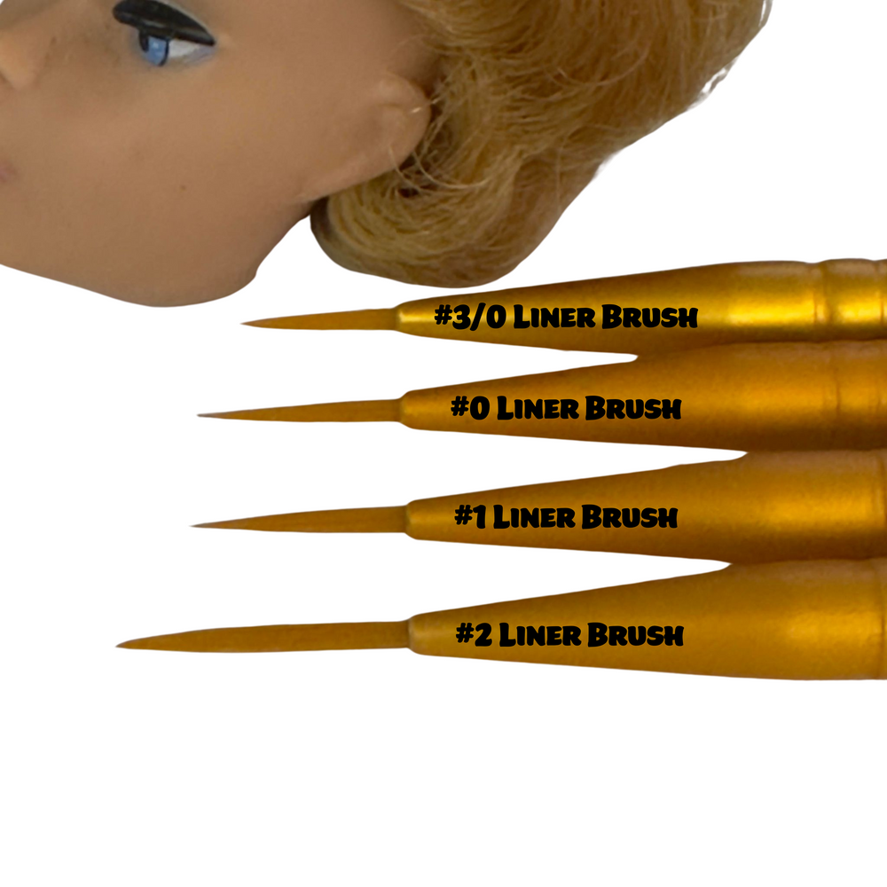 Royal Gold Artist Nylon Fine Point Liner Brush R9595 multiple sizes for Fashion Doll Faceups