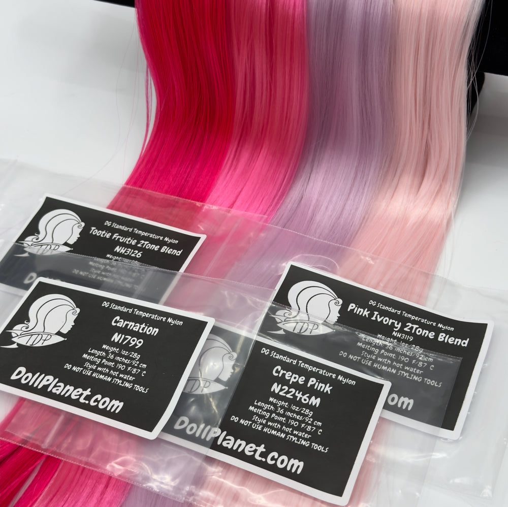 DG Nylon Pink Artist Pack 4oz Doll Hair Bundle