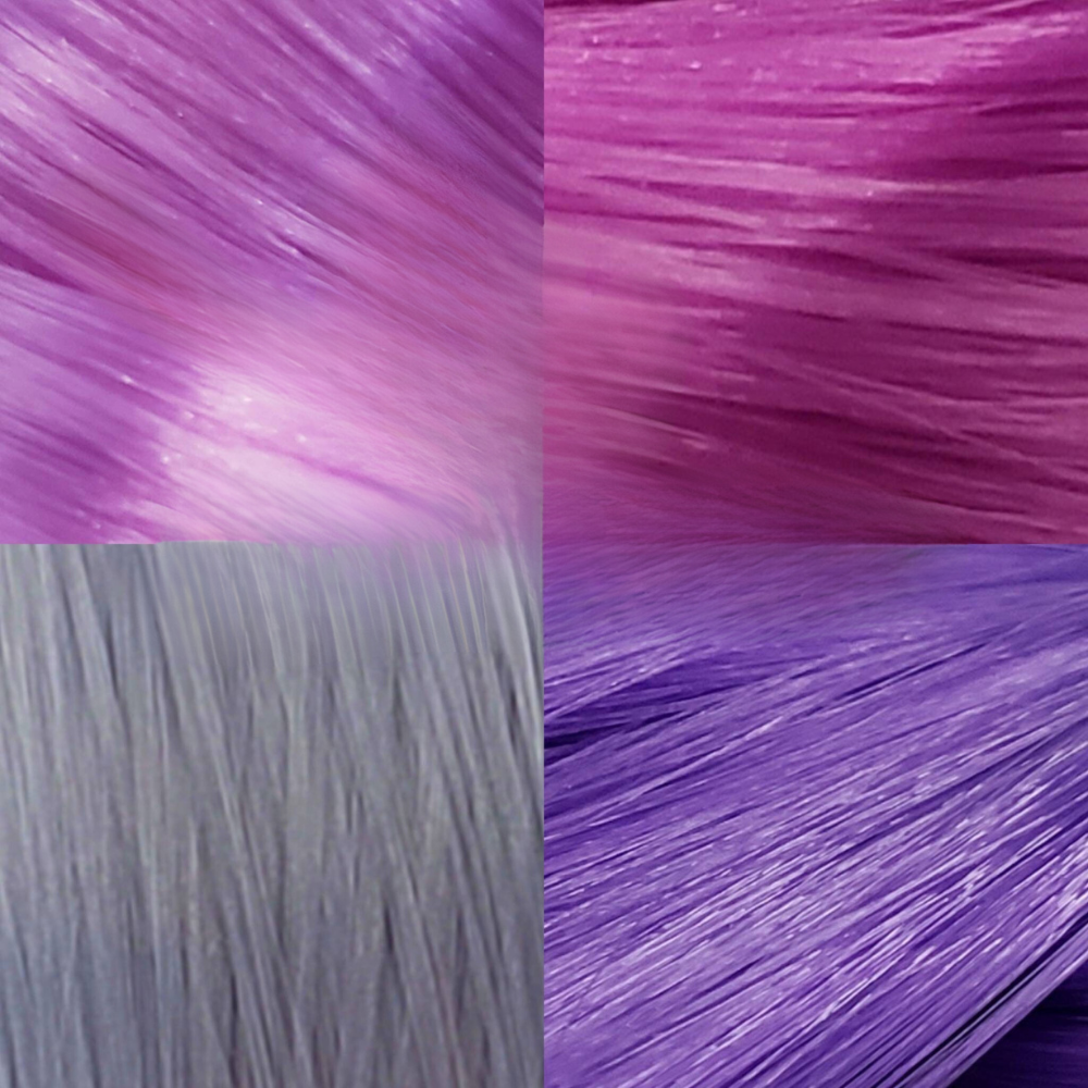 DG Nylon Artist Pack Purple 4 Color Bundle 4oz pack Doll Hair for Rerooting