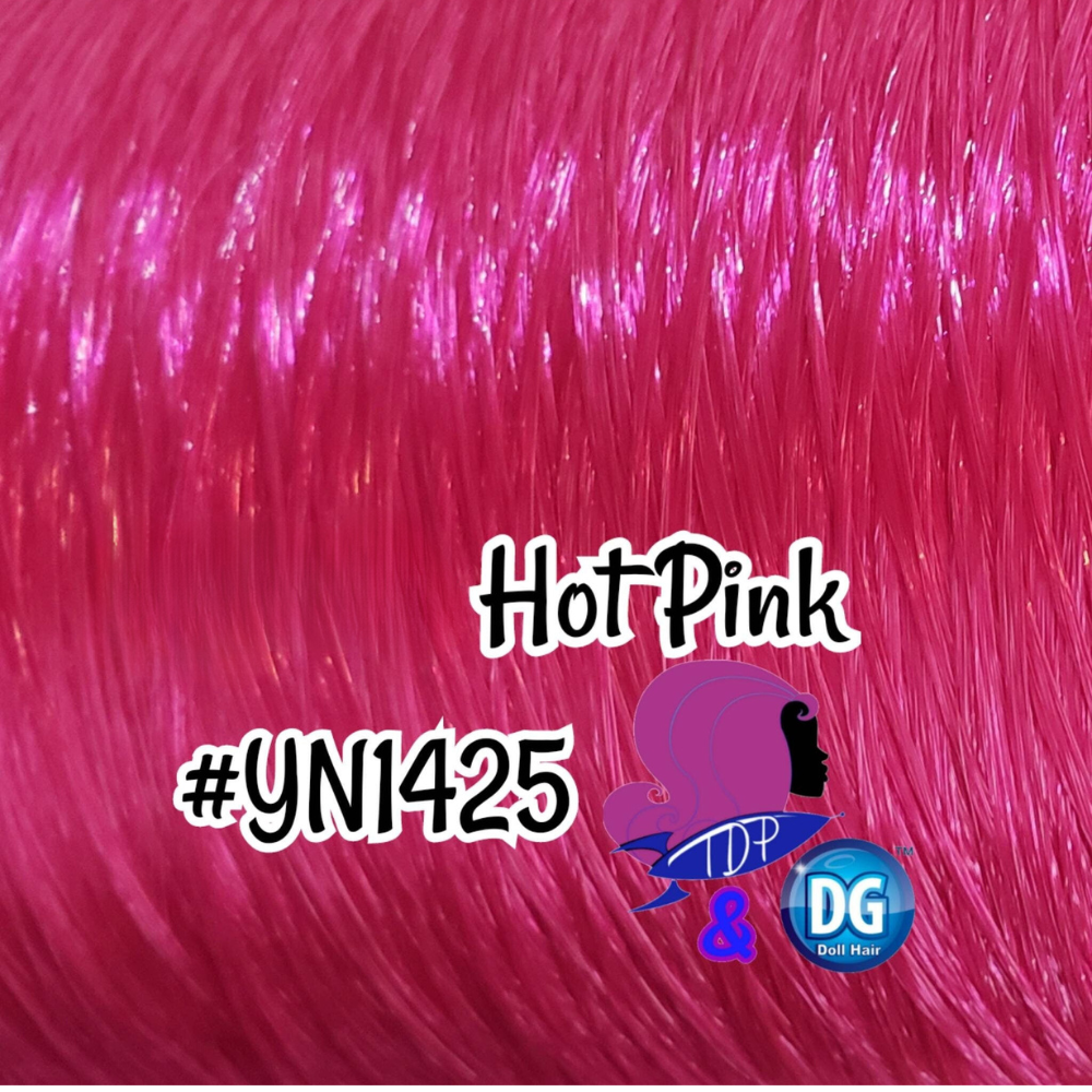 DG Straight Nylon Shimmer Shine Hot Pink YN1425 1oz/28g 36inch/92cm hank pink Doll Hair