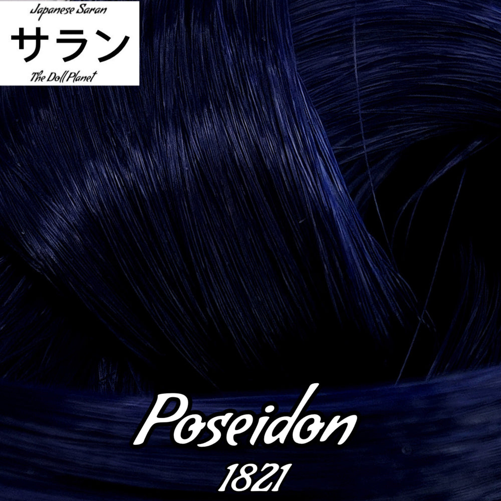 Japanese Saran Poseidon 1821 36 inch 1oz/28g hank Dark Blue Black Doll Hair for rerooting fashion dolls Standard Temperature