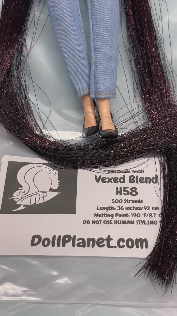 Vexed H58 Purple Doll Grade Tinsel Shiny Doll Hair