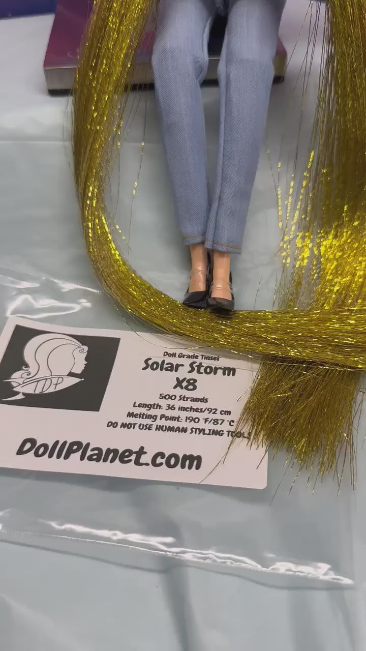 Solar Storm X8 Gold Doll Grade Tinsel Shiny Doll Hair