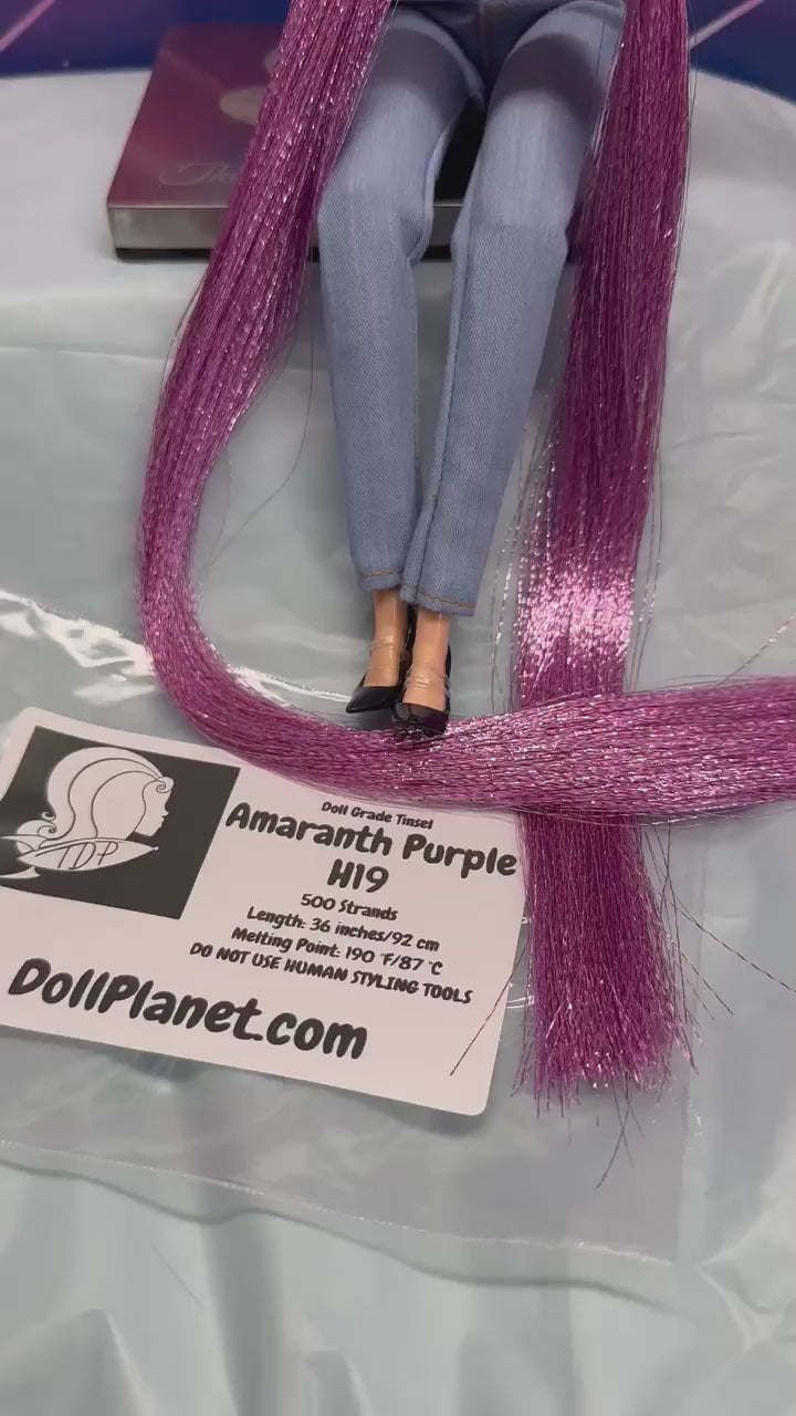 Amaranth Purple H19 Doll Grade Tensil Shiny Doll Hair