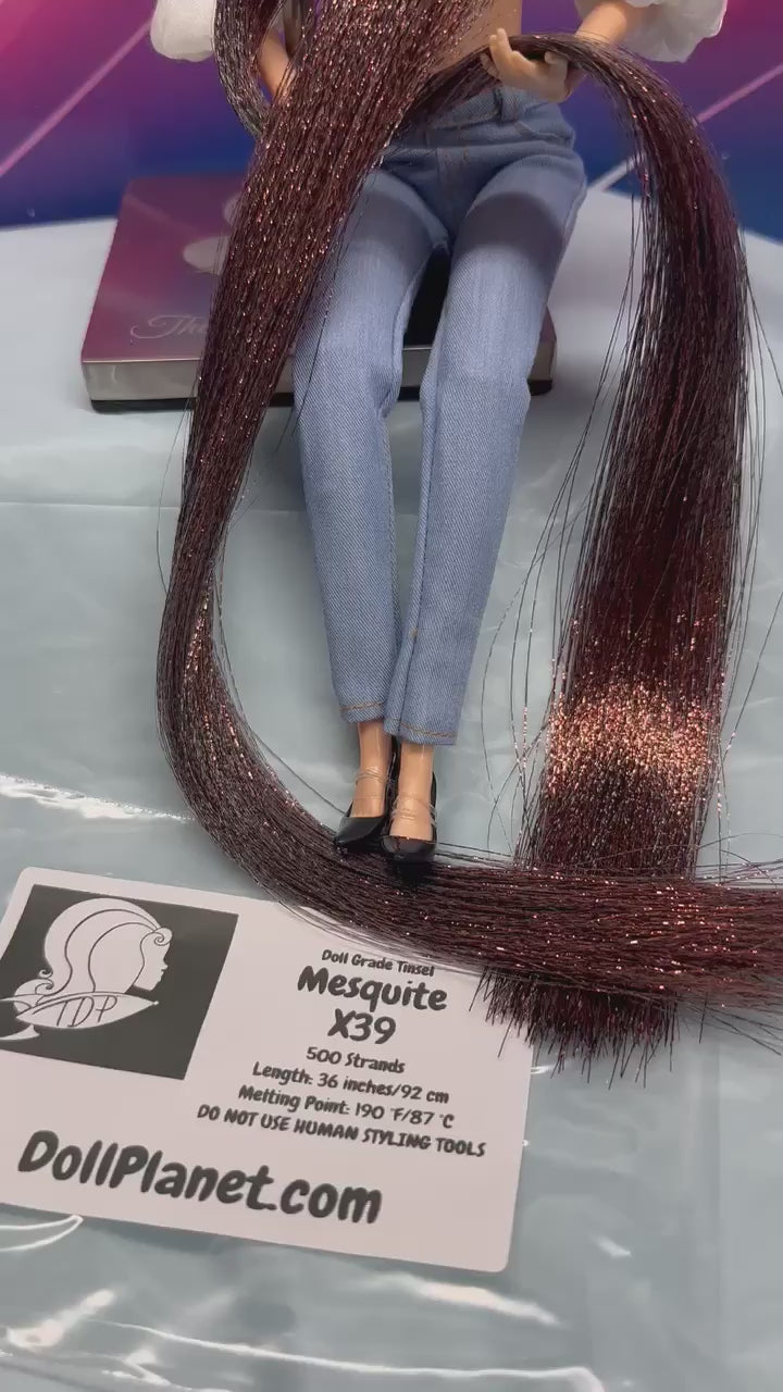 Mesquite X39 Brown Doll Grade Tinsel Shiny Doll Hair