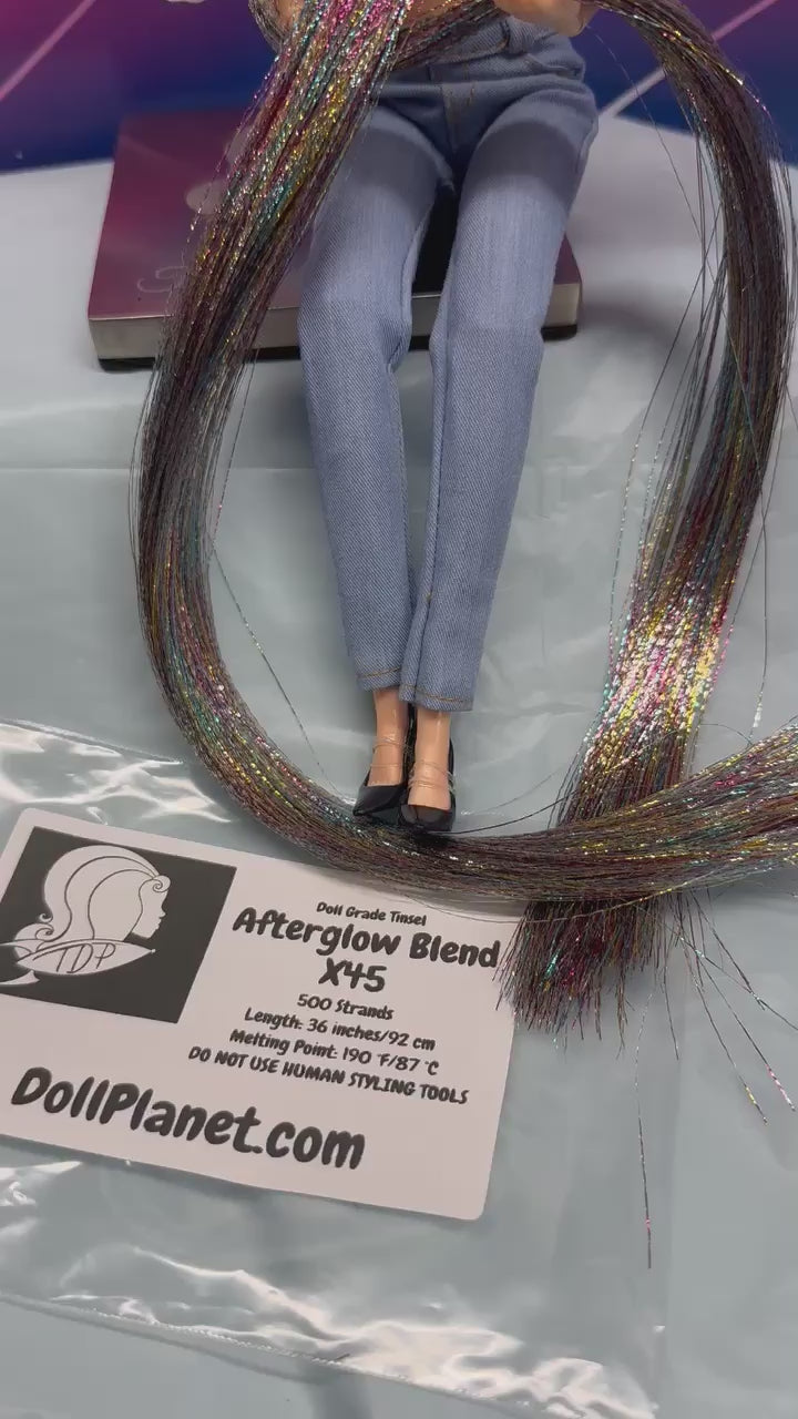 Tinsel Afterglow Tri-Color Blue Gold Purple X45 Doll Planet Hair