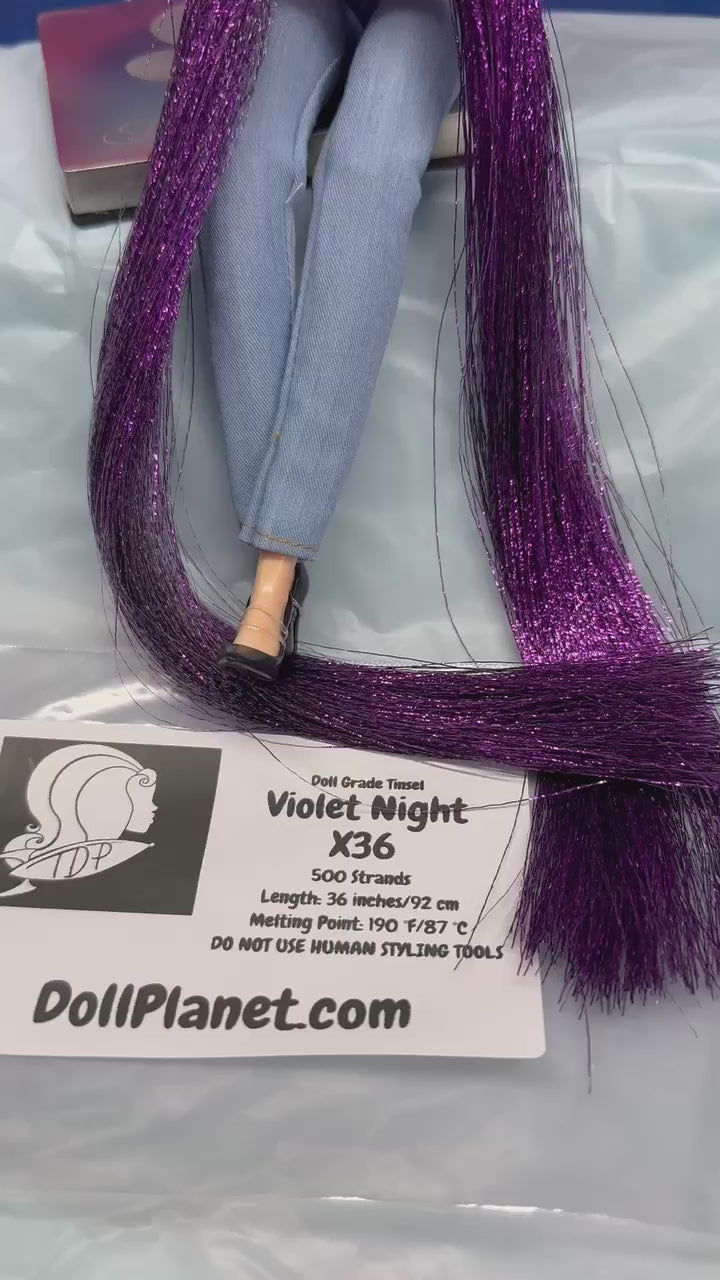 Violet Night X36 Purple Doll Grade Tinsel Shiny Doll Hair