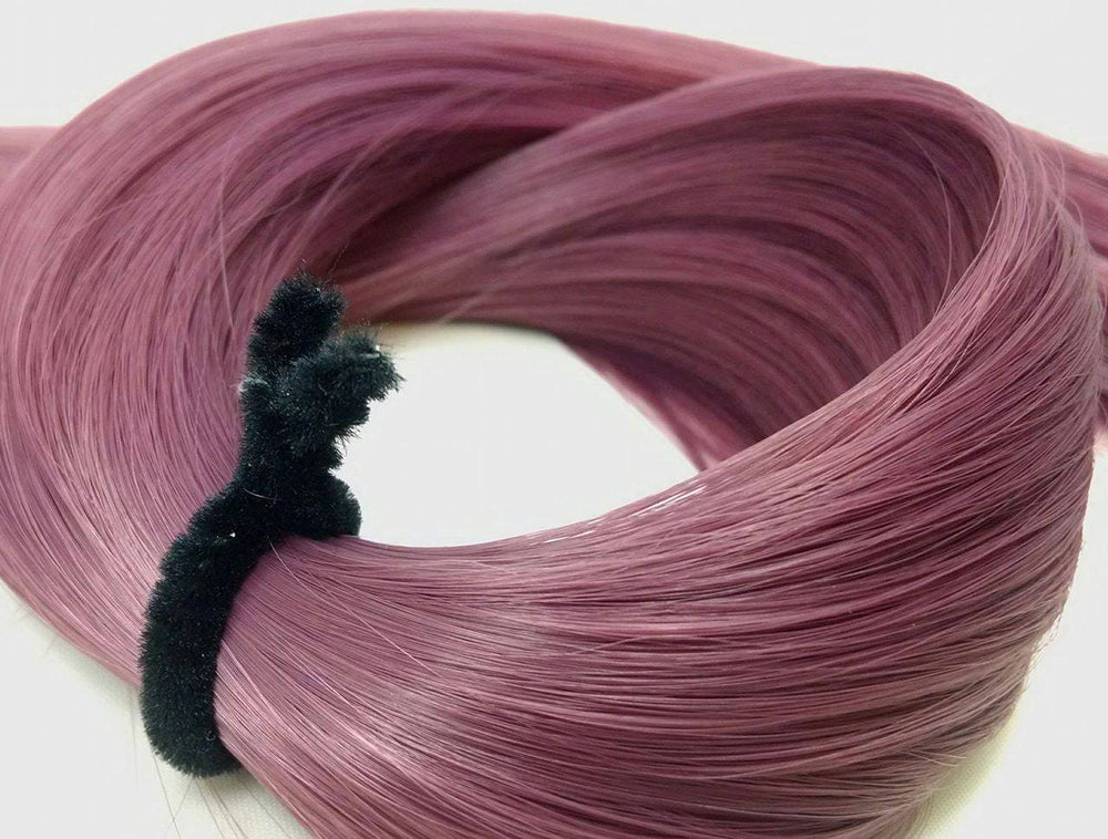 TDP Nylon Silk Leela Mauve Purple High Temp Doll Hair Hank for Rerooting Barbie® Monster High® My Little Pony® FR Disney®