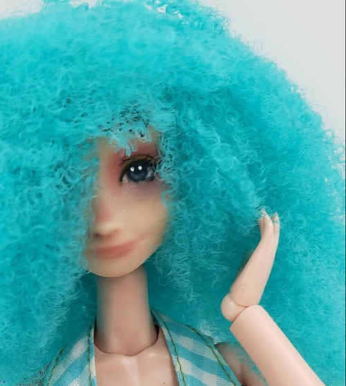 DG S-Curl Afro Salmon Pink 4mm curly pre-curled 18 inch 0.5oz/14g hank Nylon Doll Hair for rerooting fashion dolls Standard Temperature