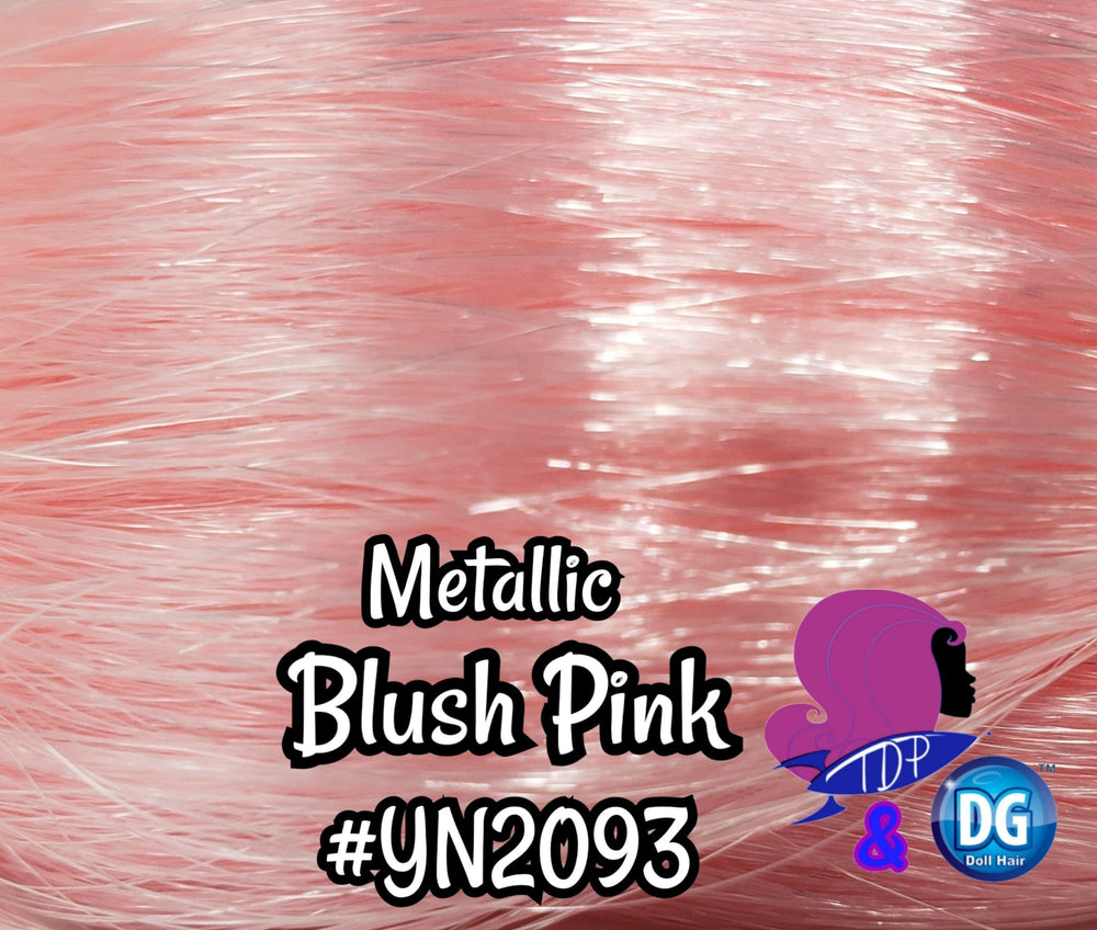 DG-HQ™ Nylon Metallic Shimmer Blush Pink Pastel YN2093 36 inch 1oz/28g hank Doll Hair for rerooting fashion dolls Standard Temperature