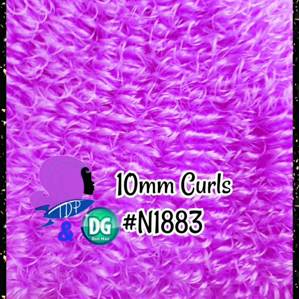 DG Curly Amethyst 10mm N1883 purple 36 inch 0.5oz/14g pre-curled Nylon Doll Hair for rerooting fashion dolls Standard Temperature