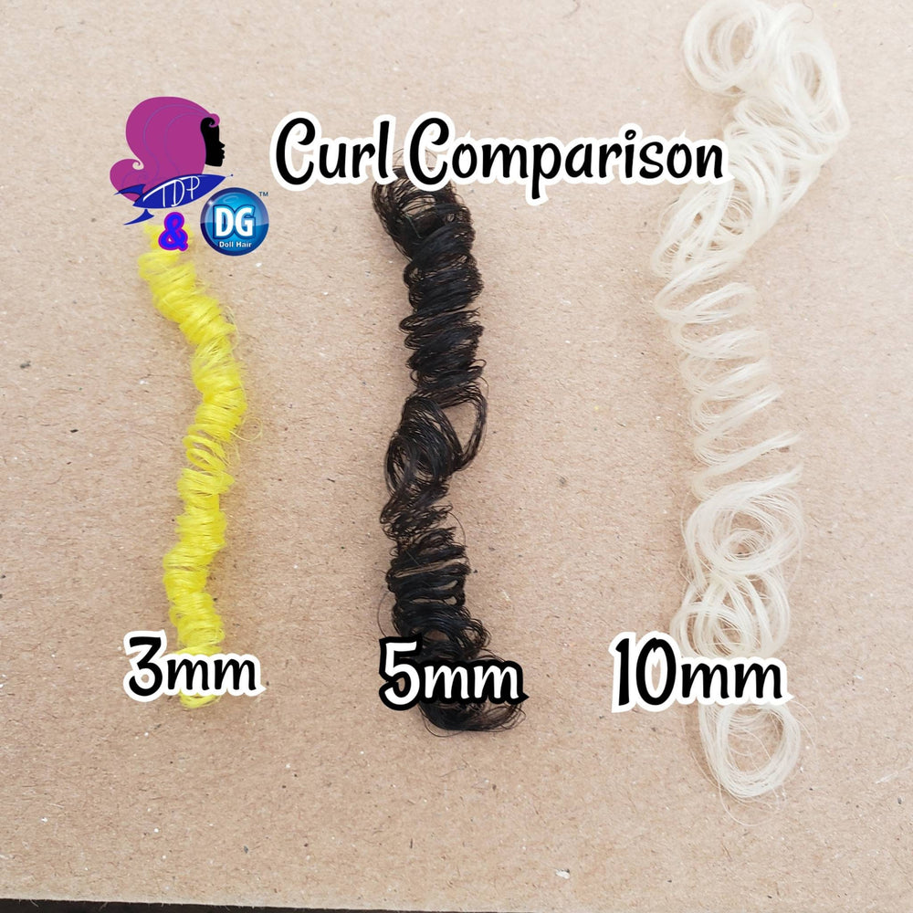 DG Curly Bordeaux 3mm JN4109 Wine Red Purple 36 inch 0.5oz/14g pre-curled Nylon Doll Hair for rerooting fashion dolls Standard Temperature