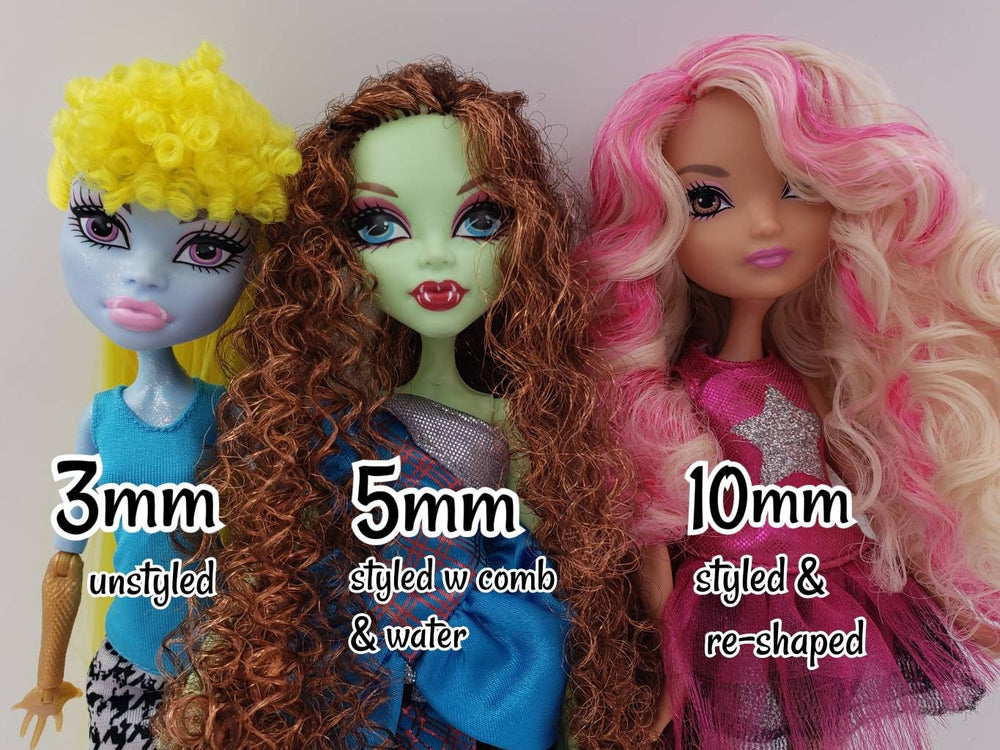 DG Curly 3mm Saffron n2237m Natural red brown auburn pre-curled Doll Hair Reroot Dolls Barbie™ Monster High™ Ever After High Rainbow High
