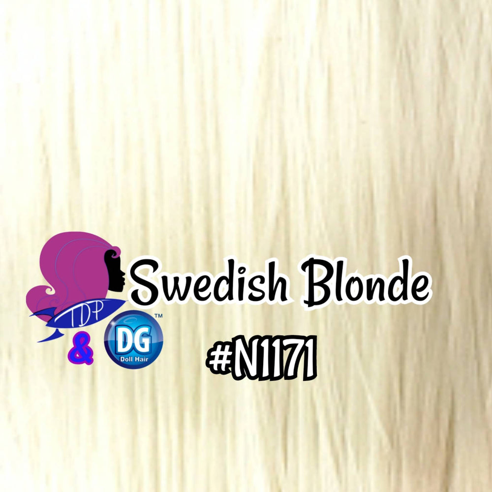 DG-HQ™ Nylon Swedish Blonde N1171 36 inch 1oz/28g hank Platinum Doll Hair for rerooting fashion dolls Standard Temperature