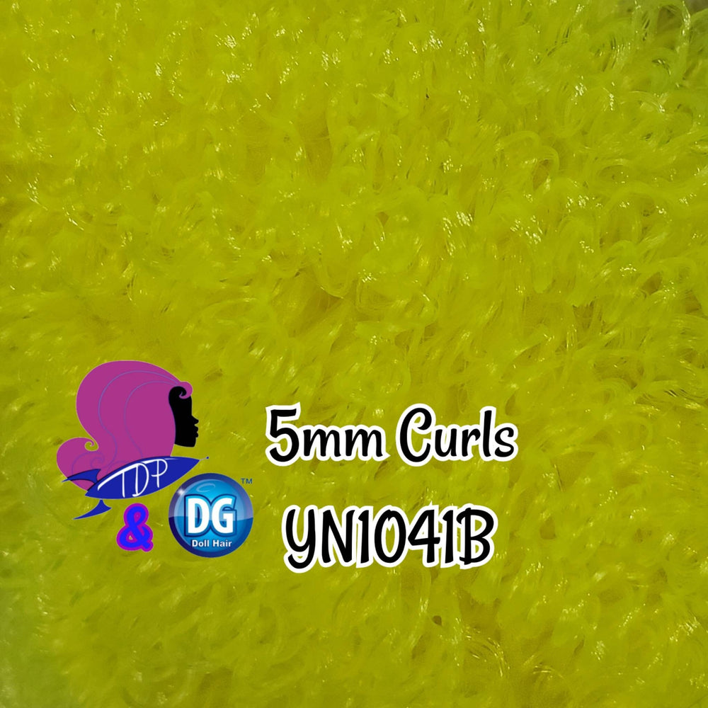 DG Curly Neon Yellow YN1041B 36 inch 0.5oz/14g pre-curled Nylon Doll Hair for rerooting fashion dolls Standard Temperature