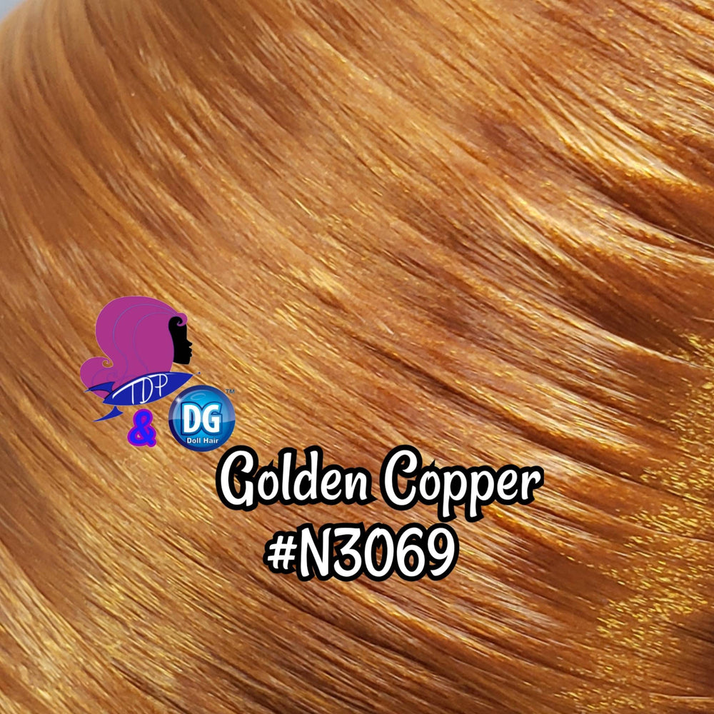 DG-HQ™ Nylon Golden Copper N3069 36 inch 1oz/28g hank Natural Ginger Red Blonde Doll Hair for rerooting fashion dolls Standard Temperature