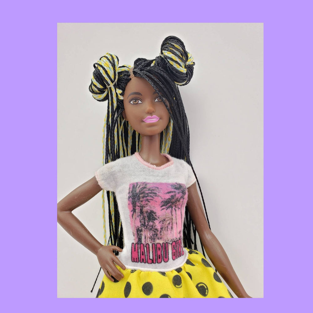 DG-HQ™ 3 in 1 #BH320 Micro Mini Braids 2mm Doll Hair Yellow Blue White glow in the dark color change Barbie™ Monster High™ Rainbow High