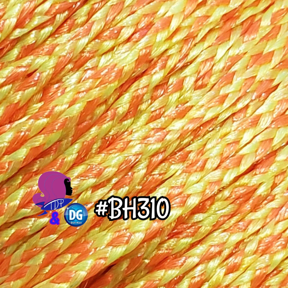DG-HQ™ Micro Mini Braids #BH310 Orange & Yellow Metallic 2Mm Doll Hair Reroot Barbie™ Monster High™ Integrity Rainbow High®