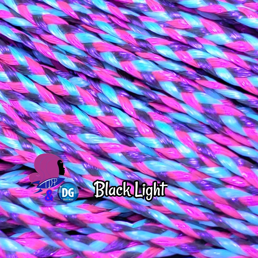 DG-HQ™ #BH346 Micro Mini Braids 2mm Doll Hair Green Blue Magenta Metallic Black Light color change Barbie™ Monster High™ Rainbow High