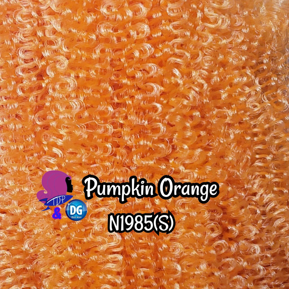 DG S-Curl Pumpkin Orange N1985(S) Afro pre-curled 18 inch 0.5oz/14g hank Nylon Doll Hair for rerooting fashion dolls Standard Temperature