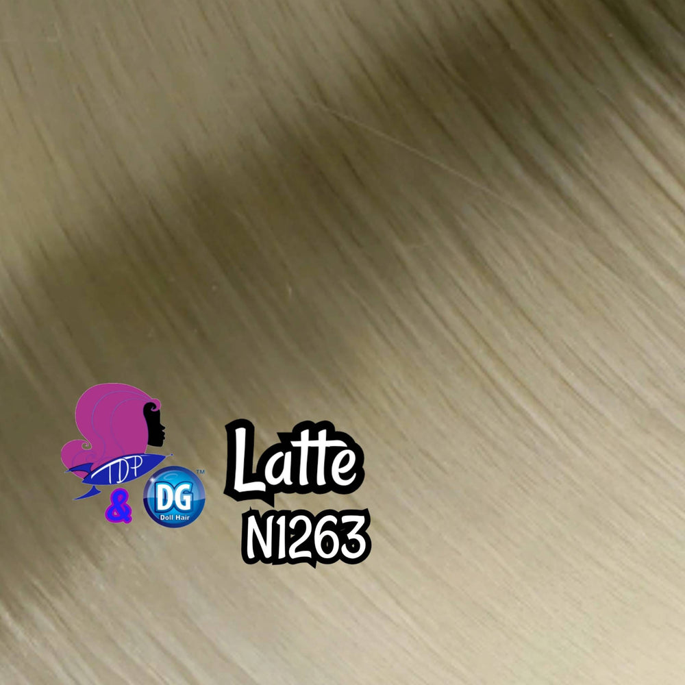 DG-HQ™ Nylon Latte N1263 36 inch 1oz/28g hank Dark Ash Sandy Blonde Doll Hair for rerooting fashion dolls Standard Temperature