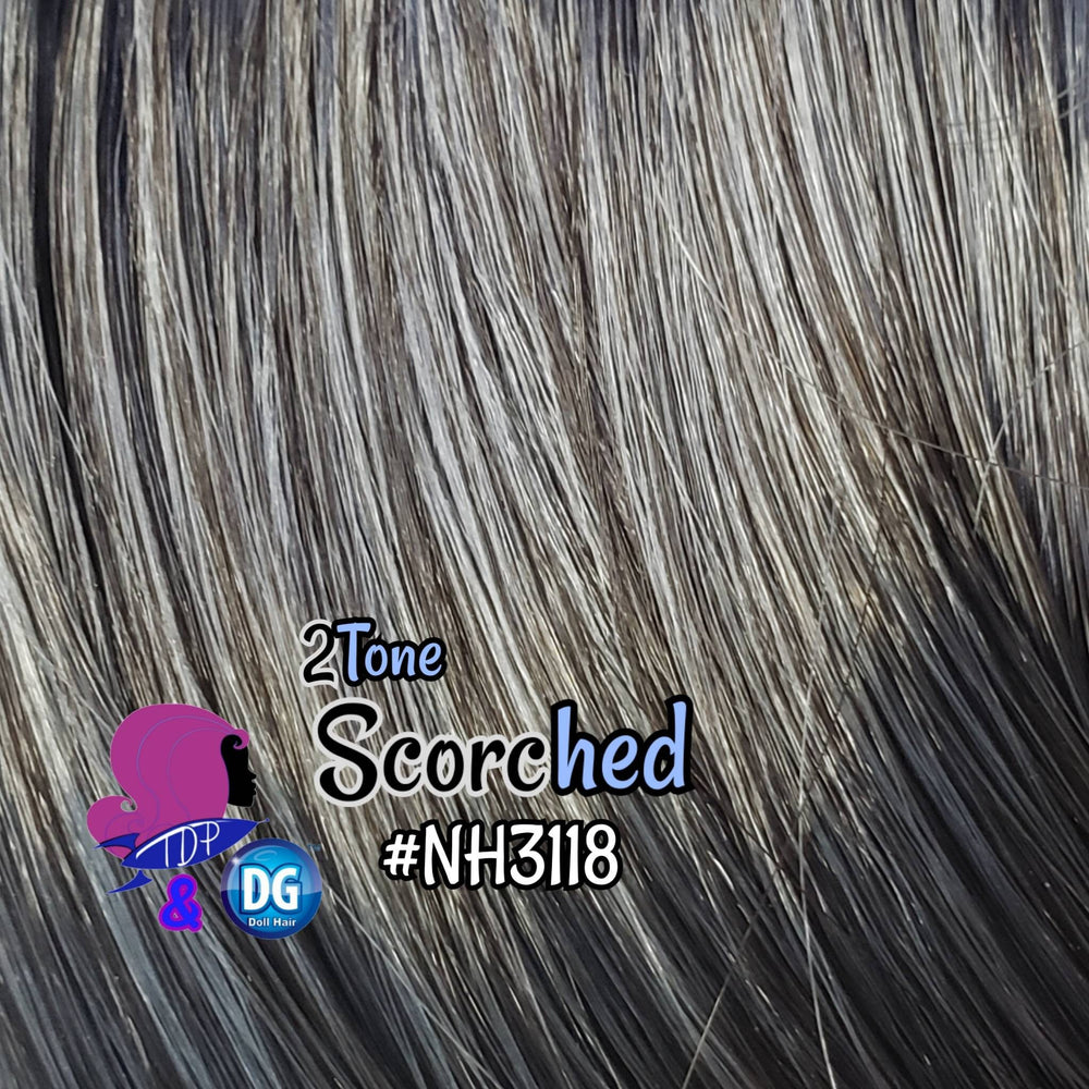 DG-HQ™ 2Tone Scorched #NH3118 Gray Black Pre-Blended Doll Hair Rerooting My Little Pony Barbie™ Ever After High™ Rainbow High®