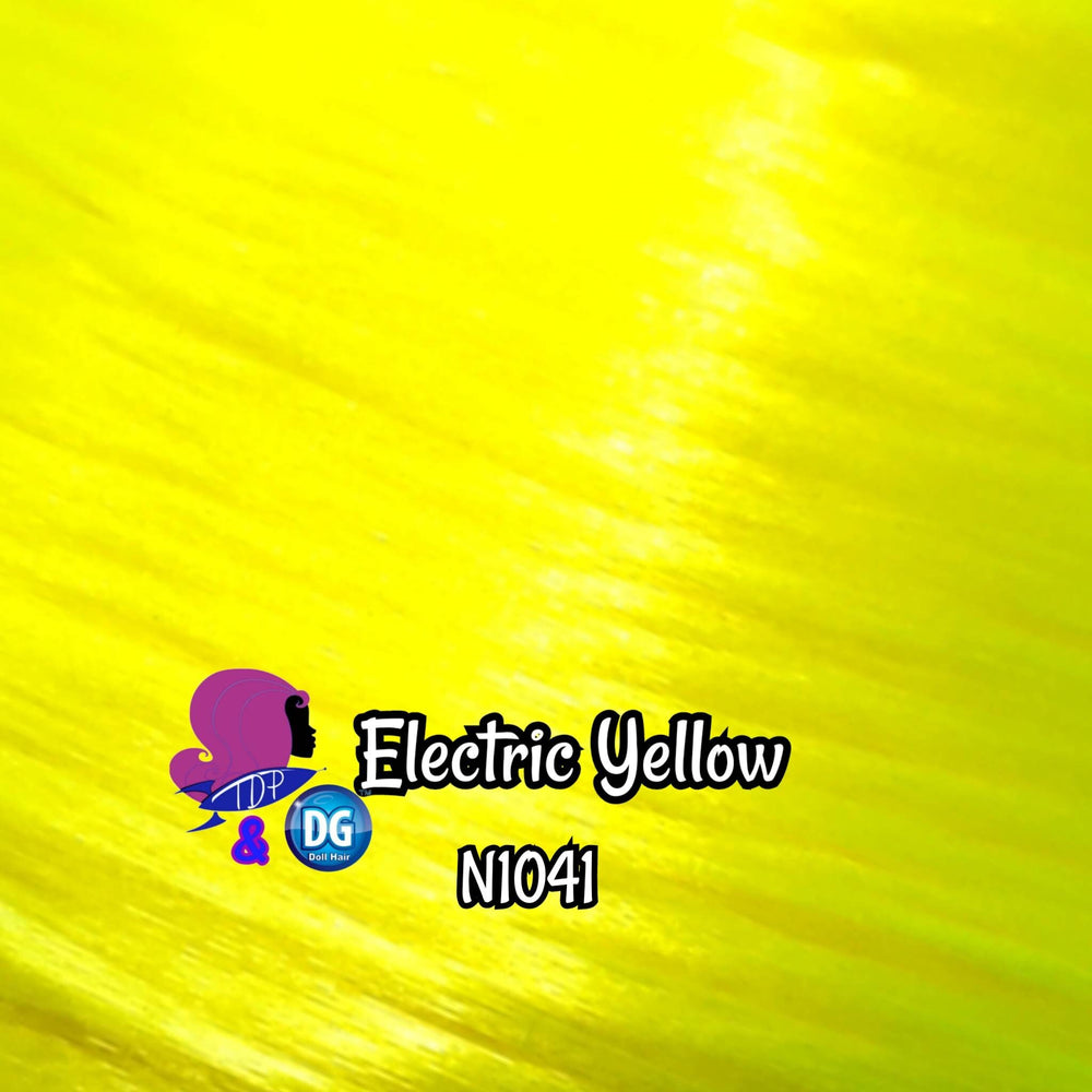 DG-HQ™ Nylon Electric Yellow N1041 36 inch 1oz/28g hank Bright Yellow Doll Hair for rerooting fashion dolls Standard Temperature