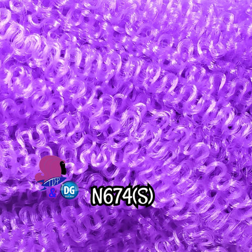 DG S-Curl Bright Lilac 4mm N674(S) Purple Afro pre-curled 18 inch 0.5oz/14g hank Nylon Doll Hair for rerooting fashion dolls