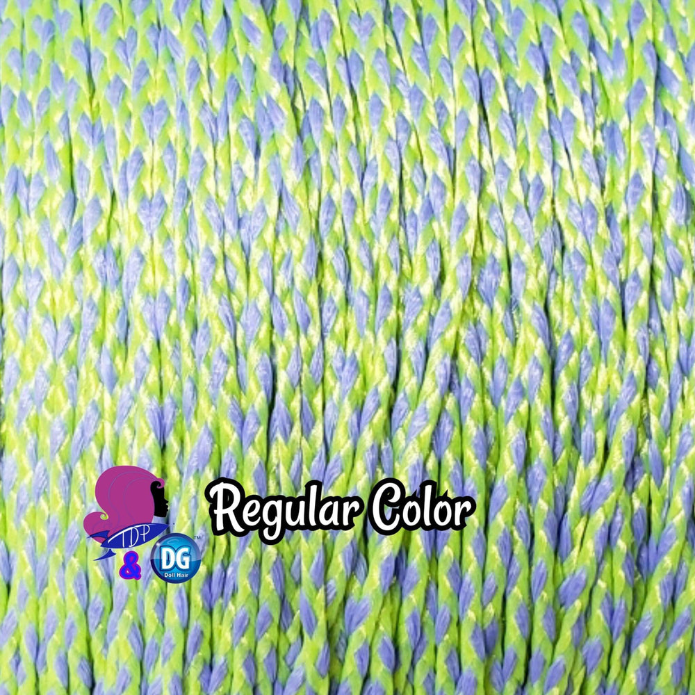 DG-HQ™ #BH319 Micro Mini Braids 2mm Doll Hair Lime Green Blue Lavender Neon Black Light Barbie™ Monster High™ Rainbow High