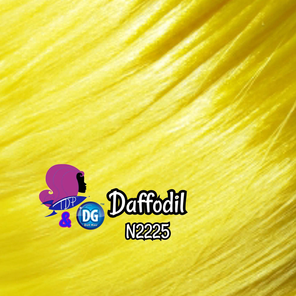 DG-HQ™ Nylon Daffodil N2225 36 inch 1oz/28g hank Primary Yellow Doll Hair for rerooting fashion dolls Standard Temperature