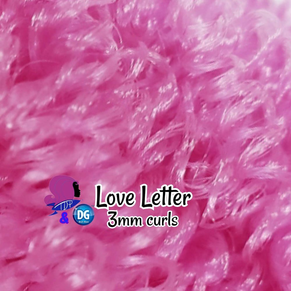 DG Curly 3mm Love Letter JN4023 Pink pre-curled ringlets 36 inch 0.5oz/14g pre-curled Nylon Doll Hair for rerooting fashion dolls