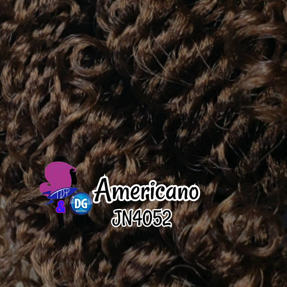 DG Curly 20mm Americano JN4052 dark brown 36 inch 0.5oz/14g pre-curled Nylon Doll Hair for rerooting fashion dolls Standard Temperature